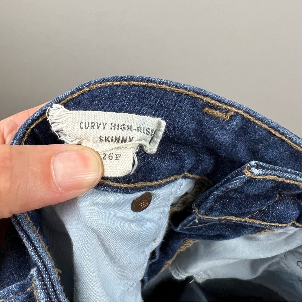 Madewell Curvy High Rise Skinny Jeans Size 26 Petite Lucille Dark Wash Blue - Picture 4 of 11